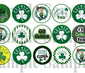 Boston Celtics Digital Bottle Cap Images - Mustache Bash